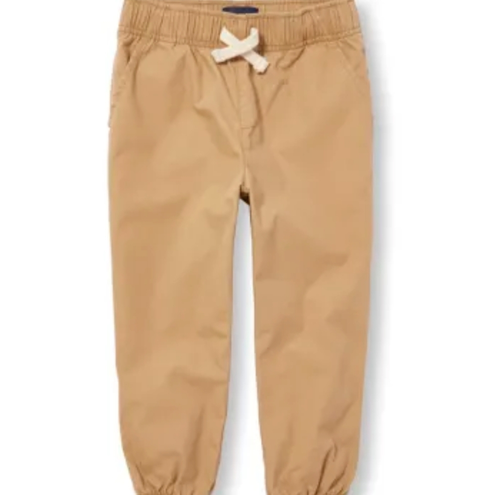 Boys Childrens Place Taupe Long Pull On Pants Elastic Waist & Cuffs Size 18